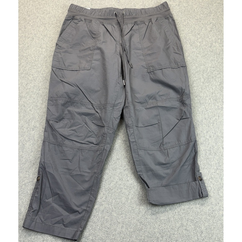 NWT Nautica Jeans Mens Cargo Pants Gray Relaxed Fit Utility Pockets Roll Cuff L
